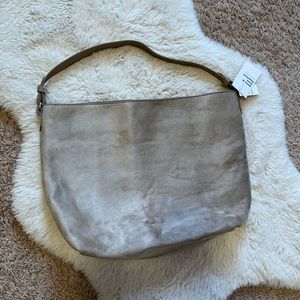 Large Faux Suede Hobo Bag